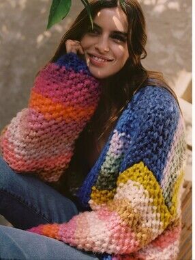 SAACHI Rainbow Knitted Cardigan OS